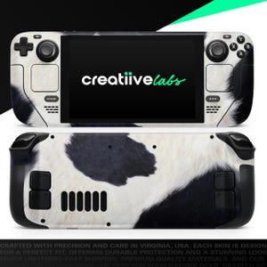Realistic Cow Spot Print | Vinyl Skin Wrap | Protective Cover Decal for Valve Steam Deck Console (LCD or OLED)