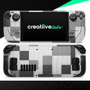 Black Building Blocks1 | Vinyl Skin Wrap | Protective Cover Decal for Valve Steam Deck Console (LCD or OLED)
