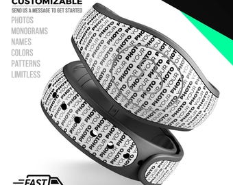 Calcomanía de vinilo personalizada con tu propia imagen o diseño para Disney MagicBand Plus, 2.0 Wrap, impermeable, lista para enviar.