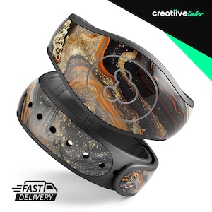 Black Marble Textures 4 | Vinyl Decal Skin for Disney MagicBand Plus, 2.0 Wrap Waterproof Magic Band Sticker | Ready to Ship