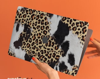 Modern Cowhide Chic V10 | Protective Vinyl Decal Wraps for Long-Term Durability and Protection for MacBooks | Matte/Gloss Finish