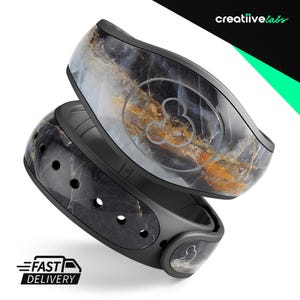 Black and White Marble with Gold Seams | Vinyl Decal Skin for Disney MagicBand Plus, 2.0 Wrap Waterproof Magic Band Sticker | Ready to Ship