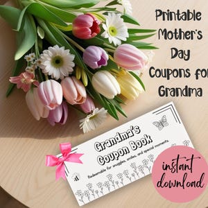 Regalo del Día de la Madre para la abuela, regalo imprimible para la abuela, regalo de los nietos, regalo de los niños para la suegra, idea de regalo de último minuto