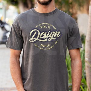 PEPPER Comfort Colors 1717 Mockup | Men's T-shirt Mockup | Real Male Model C1717 Mockup | Human Model Mockup