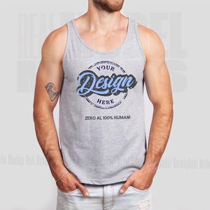 ATHLETIC HEATHER 3480 Mockup | Bella Canvas Herren Tank Top Mockup | Männliches Model Mockup | Kokomocks
