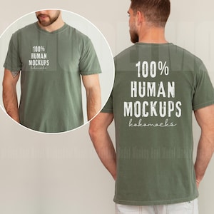MOSS Comfort Colors 1717 Mockup | Men&#39;s back and front T-shirt Mockup | Real Male Model C1717 Mockup | Kokomocks