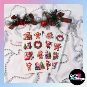 Süße Weihnachtssticker – Lebkuchenmänner, Elfen und festliche Motive – Weihnachtsaufkleber für Planer & Scrapbook 24 Aufkleber