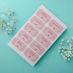 Minimalistic Love Coupons - Printable, Customizable Template, Editable Love Coupons - Fun, Romantic Date Night Printables, Personalized