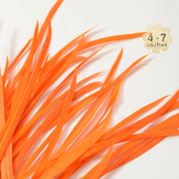 20pcs SUNKISS ORANGE Goose Biots - could be curled or ironed - premium crafts and millinery supply, fishing supply, fly tying (GB013)