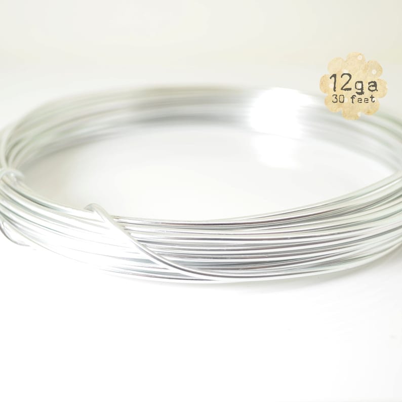 30ft 12ga Aluminum Craft Wire - 12 gauge, 9.2m, wire wrapping, j 30ft 12ga Aluminum Craft Wire - 12 gauge, 9.2m, wire wrapping, j