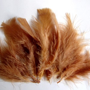 30-40 PCS / MARABOU FLUFF / Brown / 4-6 inches tall.