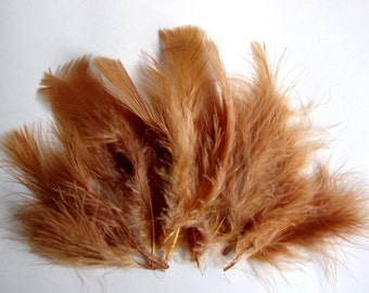 30-40 PCS / MARABOU FLUFF / Brown / 4-6 inches tall.