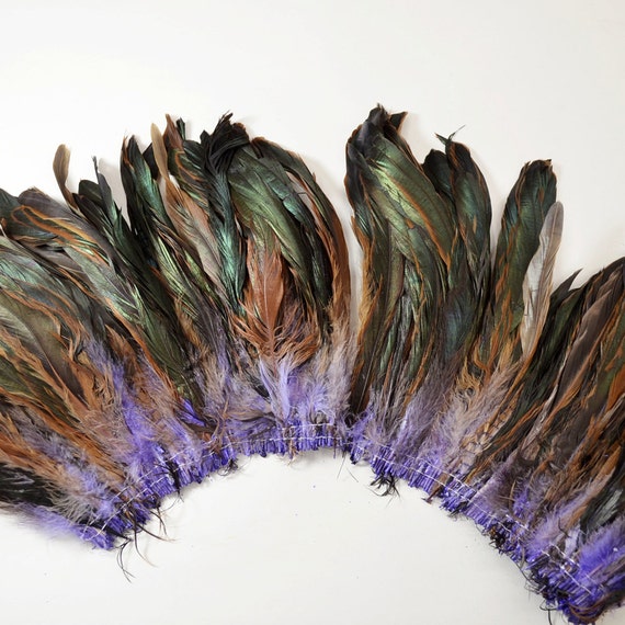 10 m/lotto di piume di gallo tinto mezzo bronzo Schlappen Trim 10-20 cm altezza piume di pollo finiture metà bronzo 5 yard