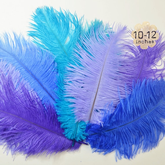 10 Pcs MARINE 10 12 Inch Ostrich Feather Plumes Dyed Drabs Feathers Etsy UK