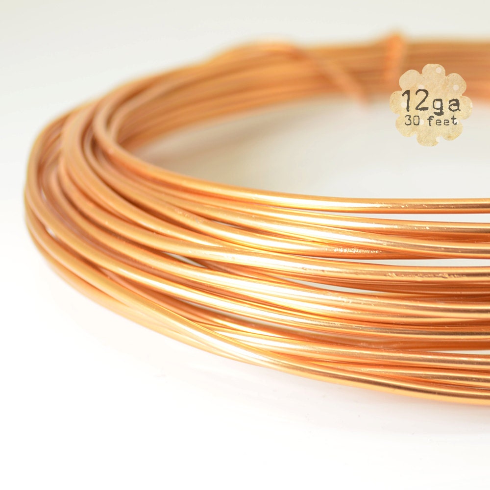 30ft 12ga Aluminum Craft Wire 12 Gauge, 9.2m, Wire Wrapping, Jewelry,  Crafts, Floral Designs LIGHT COPPER 