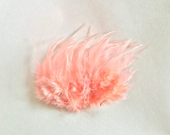 Rooster Saddle Feathers -Coral Pink colour   (50-60pcs)
