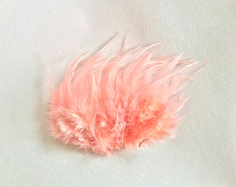 Rooster Saddle Feathers -Coral Pink colour   (50-60pcs)