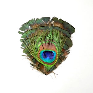 Natural Pheasant and Peacock Feather Pad (1pc)