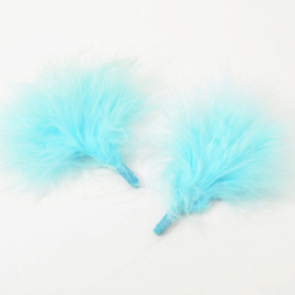 Blue Fluffy Pom Pom Headband - Etsy display picture 3
