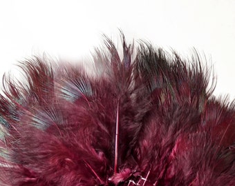 Ringneck Pheasant Strung Feathers, Rump Hackle - Dyed Wine (40-50pcs)