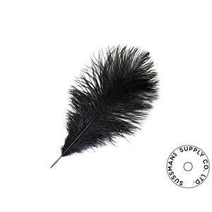 Ostrich Feathers - Wholesale Wedding Feathers Ostrich Drab Plumes - Black - 10pcs (14-17&quot;)
