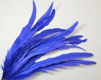 Rooster Tail Satinette XXXLong - Deep Sea Blue, 14-16" tall (10 pcs)