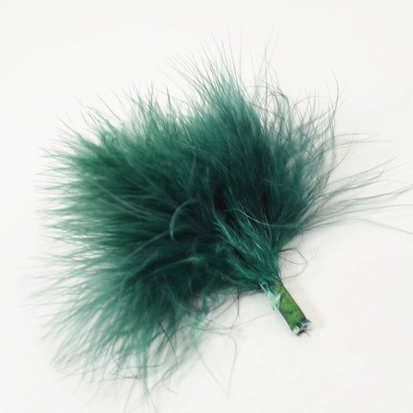 1pc Fluffy Dandy Lion - Marabou Pompoms, Bundled Feathers, baby headband accessories (Color Forest Green #15)