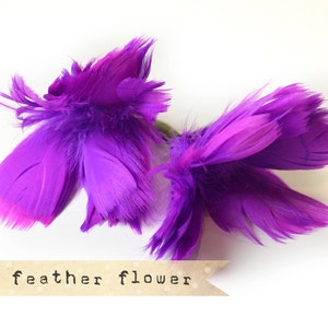 2pcs PURPLE Flower Plumes quality millinery supply, feather fascinator image 3