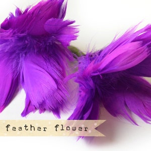 2pcs PURPLE Flower Plumes quality millinery supply, feather fascinator image 2