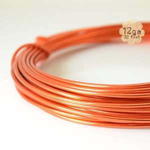 May include: A coil of 12 gauge copper wire, 30 feet long, in a bright orange colour.
