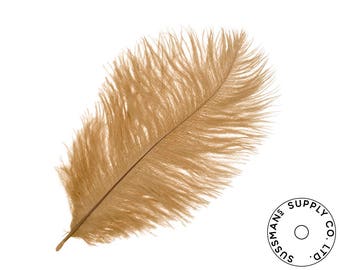 Ostrich Feathers - Wholesale Wedding Feathers Ostrich Drab Plumes - Brown - 10pcs (14-17")