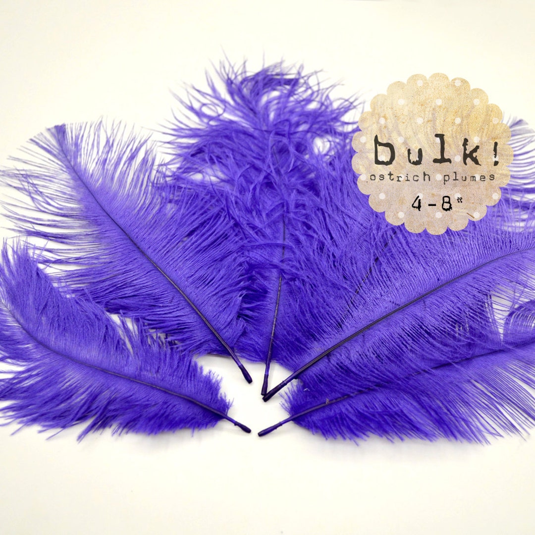 PURPLE BULK 4-8 Inches Ostrich Feathers Drabs Wholesale Feathers 