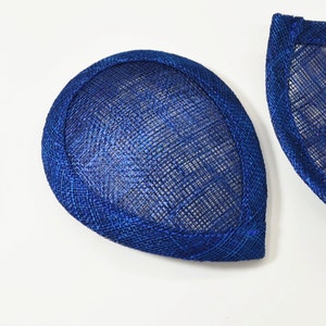 Base per cappello a goccia Sinamay, forniture di modisteria di qualità, triplo Sinamay pressato a caldo, blu pavone (1pz)