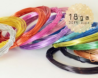 30ft - 18ga - Aluminum Craft Wire - 9.2m - wire wrapping, jewelry, crafts, floral designs