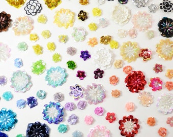 Appliques - Sequin Flowers Appliqués, Glittery Motif (10pcs)