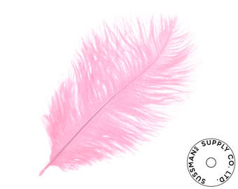 Ostrich Feathers - Wholesale Wedding Feathers Ostrich Drab Plumes - Pink - 10pcs (14-17")
