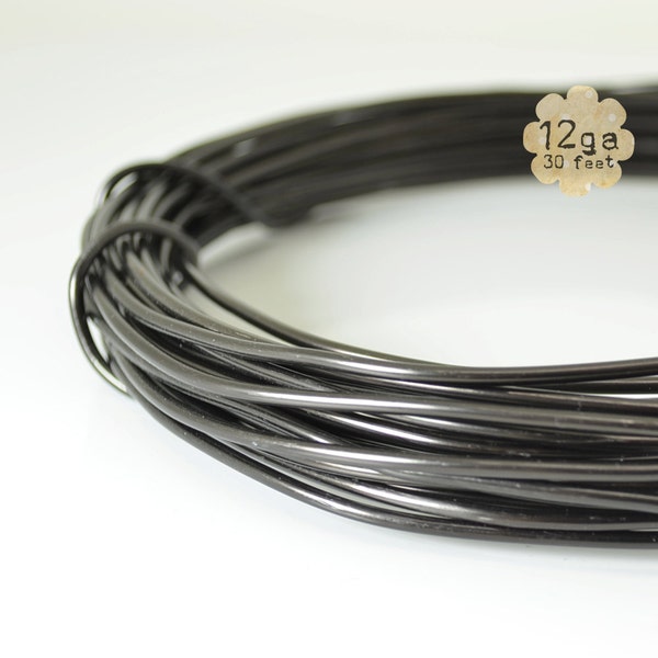 30ft 12ga Aluminum Craft Wire - 12 gauge, 9.2m, wire wrapping, jewelry, crafts, floral designs - DARK BROWN