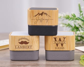 Personalized  Speaker For Groomsmen,Custom Speaker Engraved Bluetooth Speaker,Portable Speaker,Portable and Rechargeable,Mini Wood Speaker