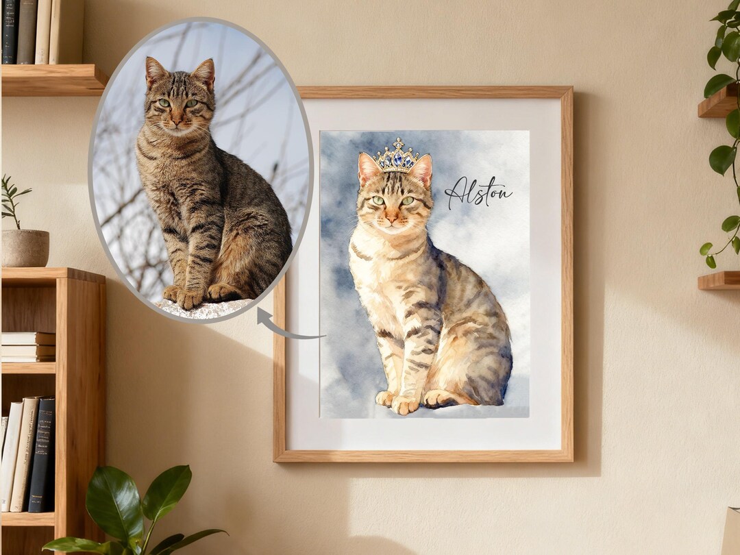 Custom Pet Portraits Watercolor Pet Photo Personalized Dog Digital Cat ...
