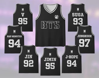 Koszulka koszykarska BTS z nadrukiem | Spersonalizowany podkoszulek K-pop | Koszulka koncertowa World Tour 2026 | Prezent dla nastoletniej dziewczyny, kobiety i mężczyzny