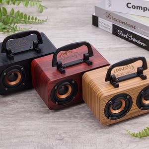 Altavoz Bluetooth con asa personalizada, altavoz Bluetooth grabado para papá, altavoz Bluetooth recargable personalizado, regalo de aniversario, regalo para él
