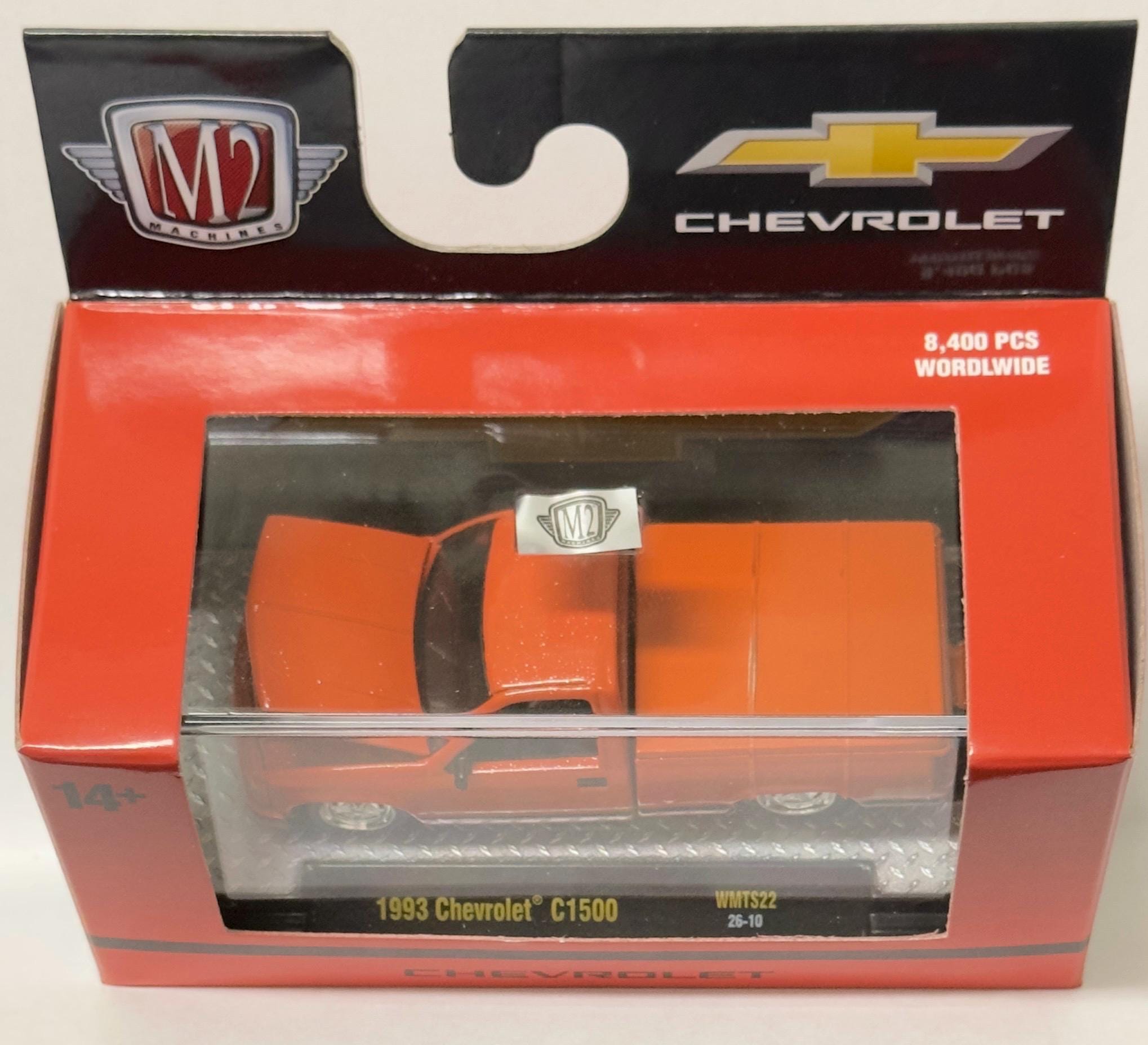 M2 Machines 1993 Chevrolet C1500 Pickup: Metallic Orange, Chrome