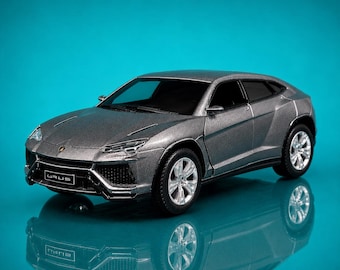 Diecast Lamborghini Urus SUV Model Car 1:38 Scale Metallic Gray Pullback Doors