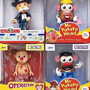 Jada METALFIGS Diecast Set: Mr. Monopoly, Potato Head, Cavity Sam
