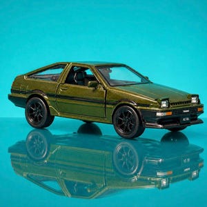 MSZ Toyota AE86 Sprinter Trueno 1:36 Scale Diecast – Metallic Green JDM Pop-Up Headlights