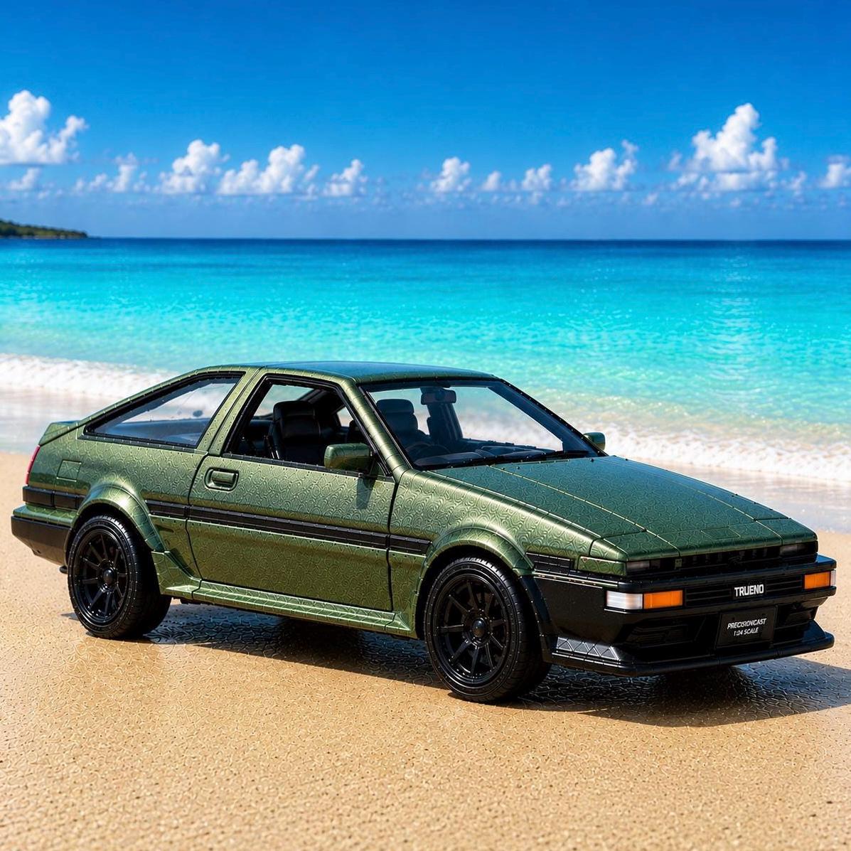 TruenoAE86 MSZ Toyota AE86 Trueno 1:36 Diecast Model Car, Metallic Green
