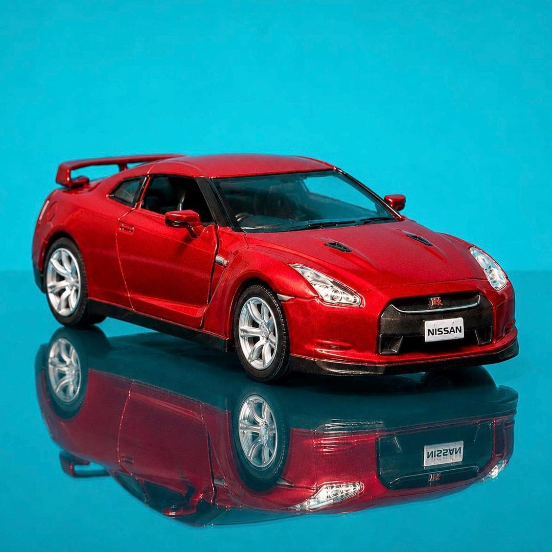 2009 Nissan GT-R R35 Diecast Model, Metallic Red, 1:36 Scale, JDM