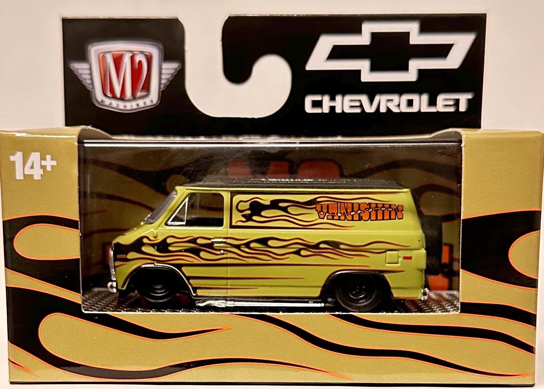 M2 Machines Chevrolet G10 Lowrider Van, Light Green & Black, 1:64