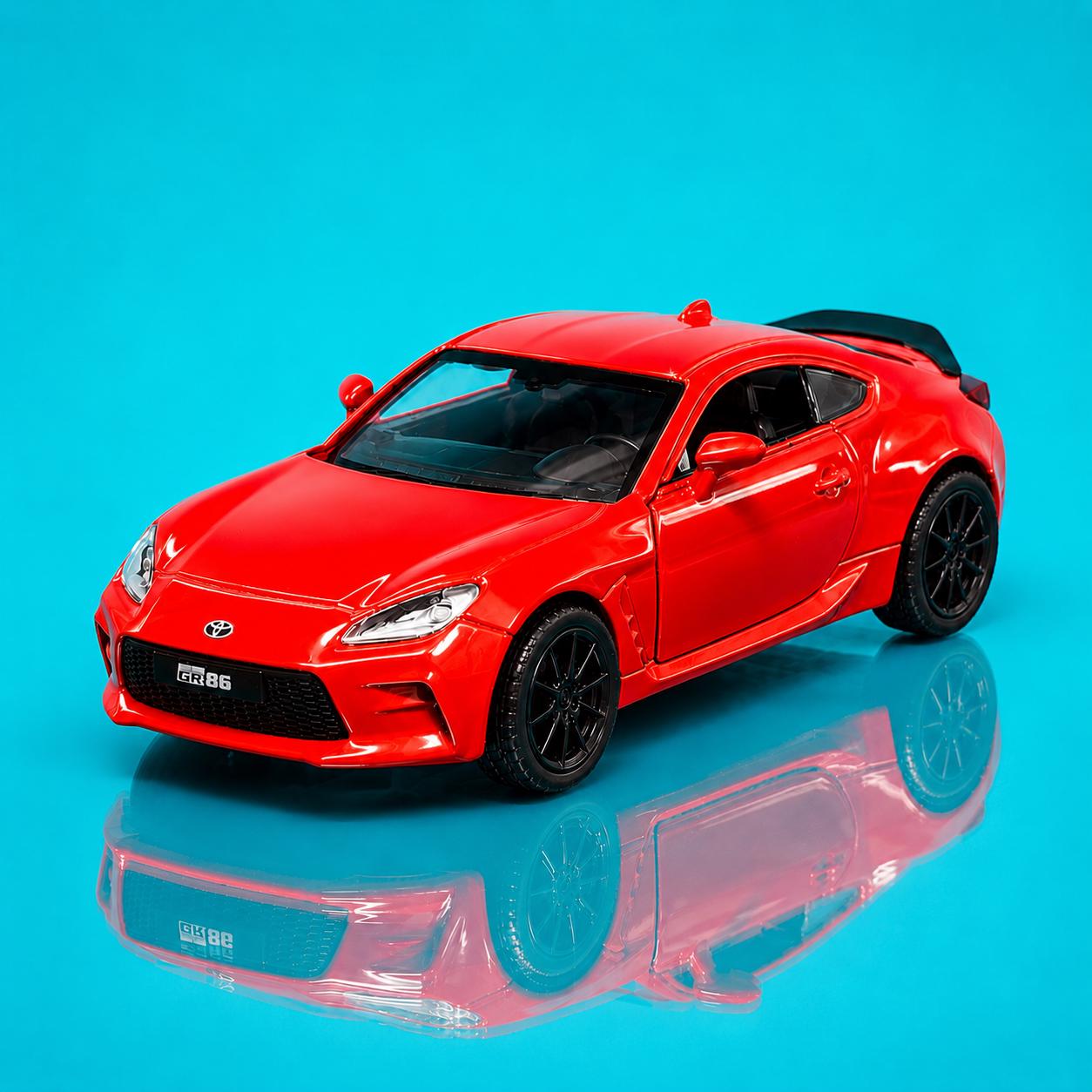 MSZ Toyota GR86 1:36 Diecast Model Car, Metallic Red, Opening