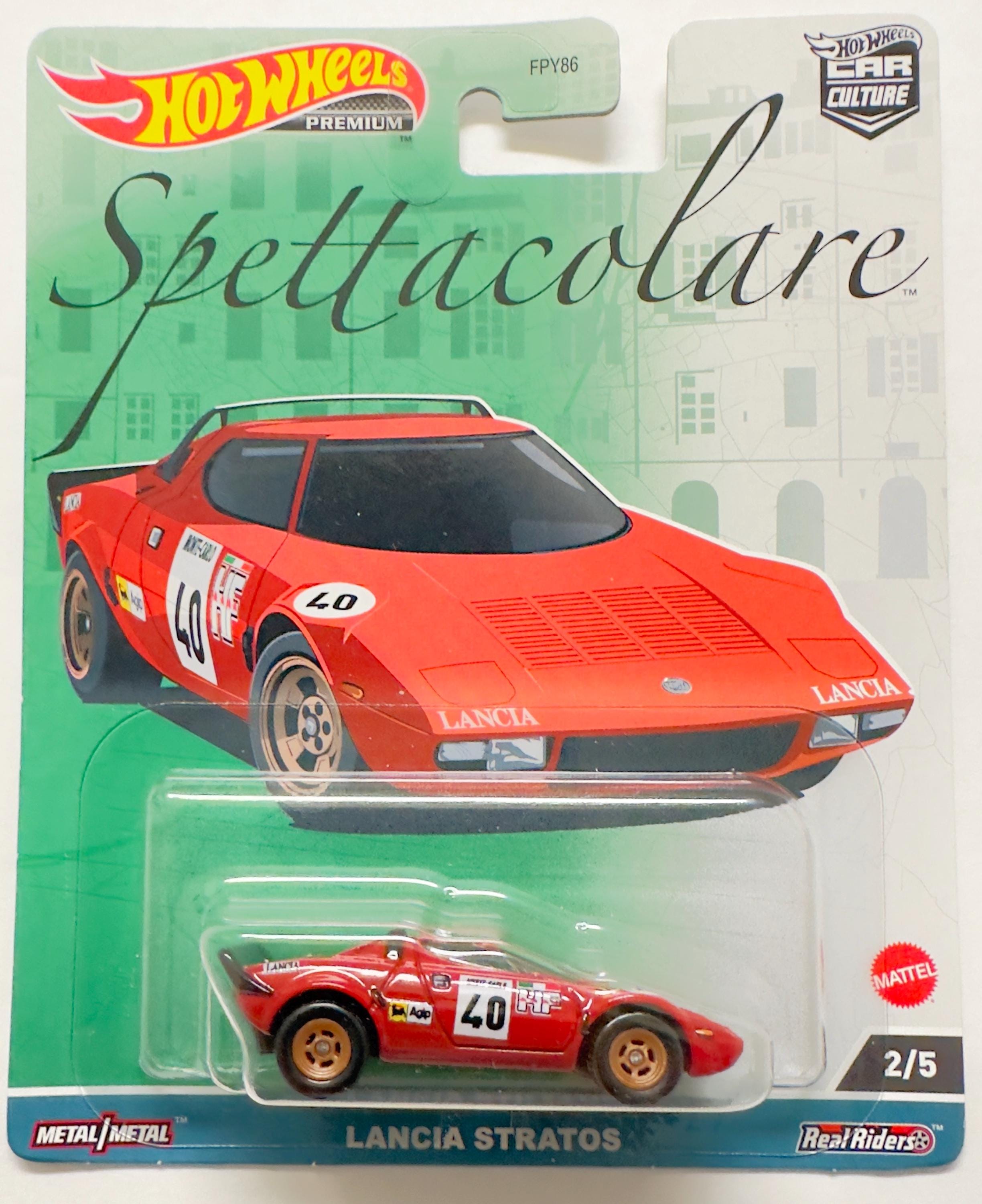 Hot Wheels Premium Lancia Stratos Red 1:64 Scale Model #40